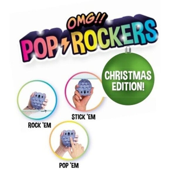 Pop Rockers Christmas Edition - Teddy Bear Fidget Toy‎ - 3 for $15 - Picture 4 of 5